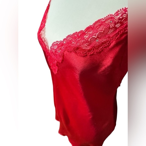 Victoria’s Secret Red Satin Rhinestoned Lace Chemise with Matching Robe M Medium - Picture 9 of 16
